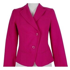 Trina Turk Asymmetrical Two Button Front Blazer Fuchsia Size 6
